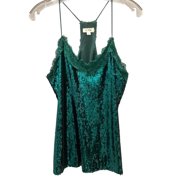 LA MIEL Teal Sequin Cami - Picture 3 of 5